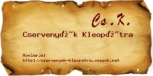 Cservenyák Kleopátra névjegykártya